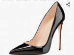 Scarpe con tacco nere vernice